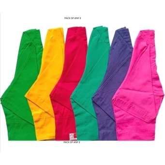 Multicolor cotton blend round neck blouse for women