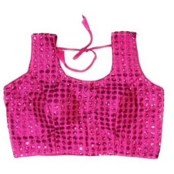Women's rani pink square neck blouse front view