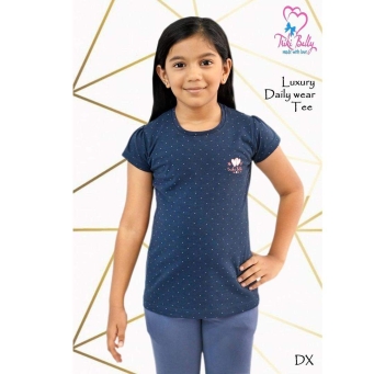 Triki Belly navy blue girls everyday T-shirt front