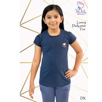 Triki Belly navy blue girls everyday T-shirt front