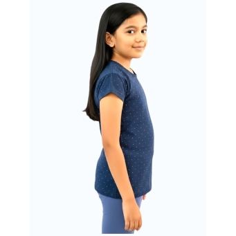Triki Belly navy blue girls T-shirt front view