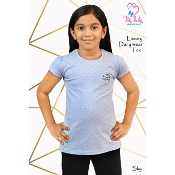 Girls soft sky everyday T shirt front view