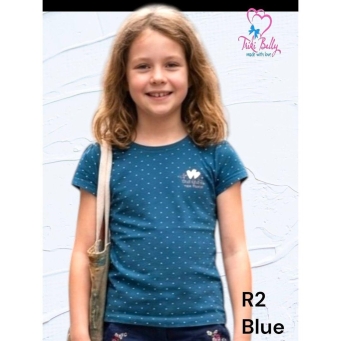 Girls soft blue everyday blue T shirt front view