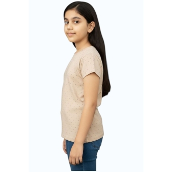 Girls luxury daily wear fawn T shirt