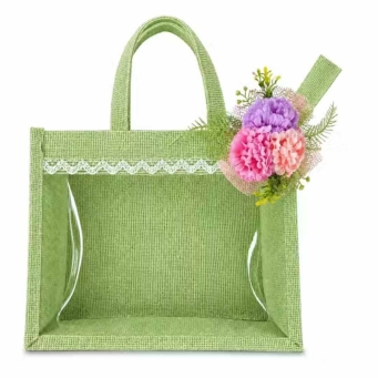 handmade green jute handbag eco friendly
