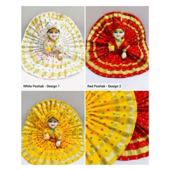 multicolor bandhani poshak dress for Laddu Gopal size 4 with zari border