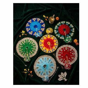 laddu gopal poshak size 4 multicolor stone lace work