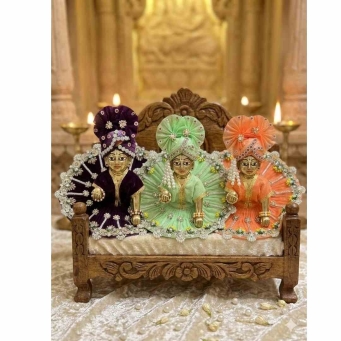 laddu gopal dress green purple orange size 2 to 6 floral embellished set