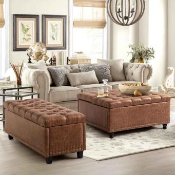 grey ottoman bench sofa with storage for bedroom living room