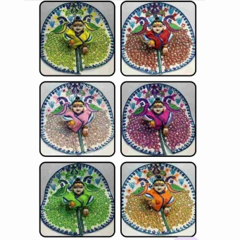 ladoo gopal poshak hand embroidered peacock motif dress