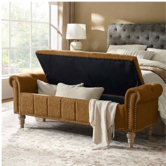 green ottoman storage bench Georgia 58 by The Furnishery