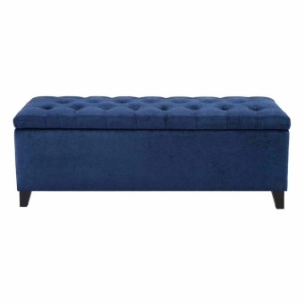 t blue tufted ottoman bench storage sofa by The Furnishery