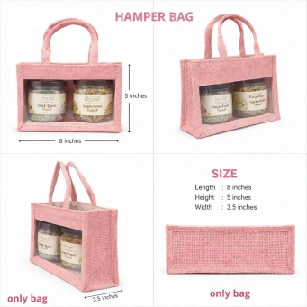 handmade jute transparent gift bag eco friendly material for gifting