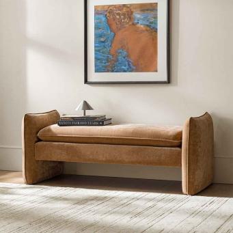 upholstered ottoman bench sofa with cushioned seating for home