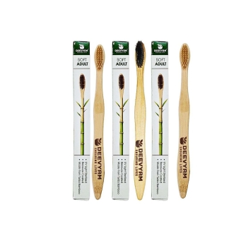 deevyam adult bamboo toothbrush pack of 12 eco friendly brush