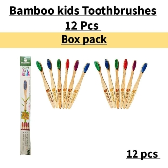 deevyam kids bamboo toothbrush pack of 12 eco friendly brush