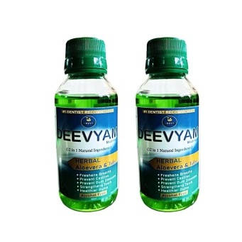 herbal mouthwash pack of 2 with aloe vera tulsi honey alcohol free