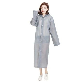 Pink EVA waterproof transparent raincoat for men and women free size hooded rainwear