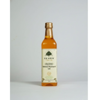 wood pressed yellow mustard oil for healthy everyday cooking