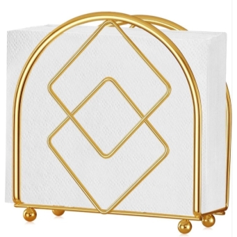 RAS DECO half round golden napkin holder for dining table tissue organization