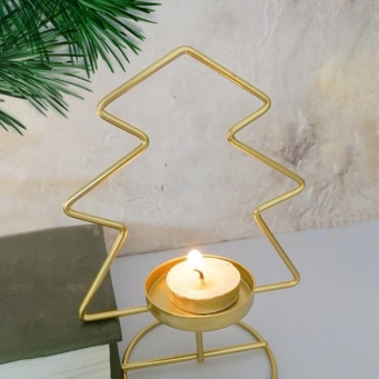 RAS DECO iron Christmas tree tealight candle holder for home decoration