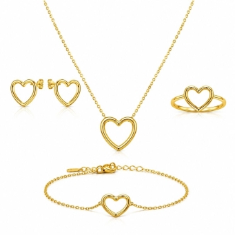 AMAILLE Heart Whisper pendant set for women