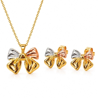 AMAILLE &Eacute;loise Tricolor Bow jewelry set for women