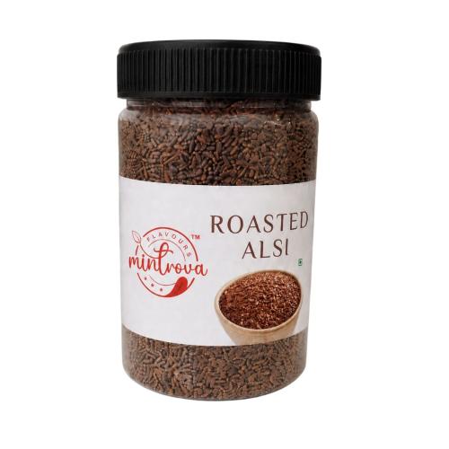 Mintrova Flavours Roasted Alsi, Premium Flax Seeds, Rich in Dietary Fibre, Ready to Eat Superfood Snack