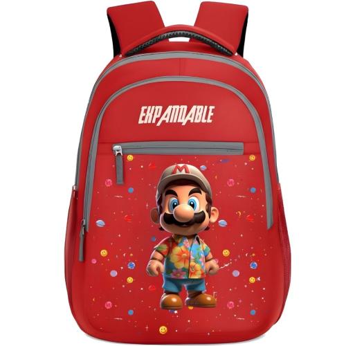 Super Mario Red Kids' Waterproof School Bag & Travel Backpack | Expandable