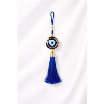 Blue and gold evil eye nazar battu wall hanging for home decor