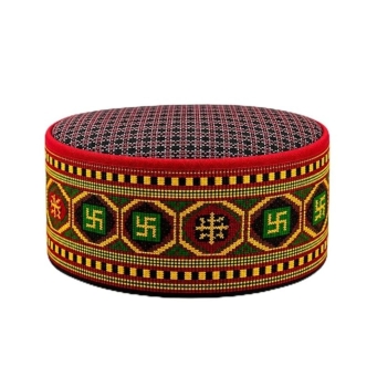 Multicolor traditional Himachali cap with handmade woven design