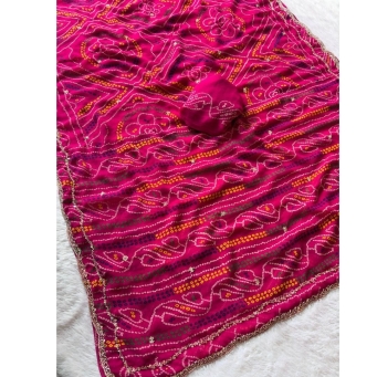 Red fox georgette saree with running fancy fabric blouse