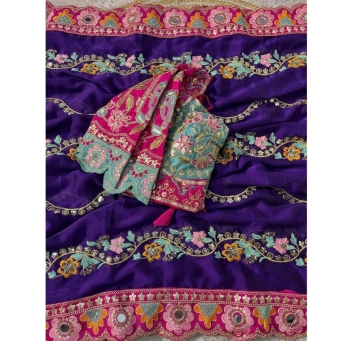 KAVISHA ENTERPRISE maroon soft silk saree with heavy worked blouse
