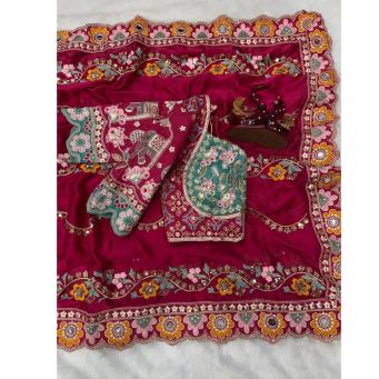 KAVISHA ENTERPRISE pink soft silk saree with heavy worked blouse