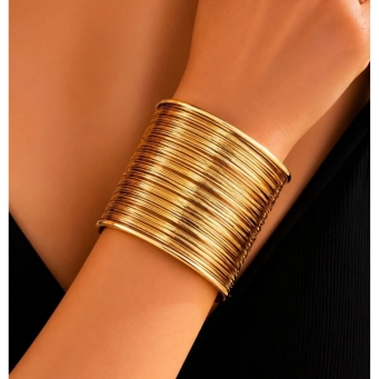 SOLMARE VENTURES gold-plated stainless steel cuff bracelet