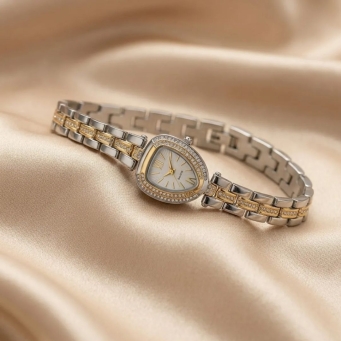 White Crystal Bracelet Watch for Women
