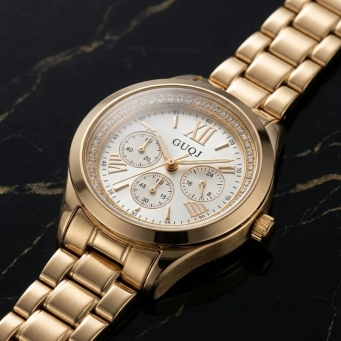 Imperial Crystal Roman Dial Gold Bracelet Watch