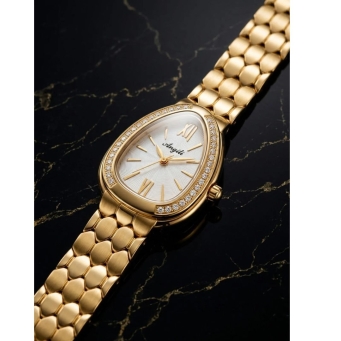 Imperial Oval Crystal Gold Bracelet Watch for Women