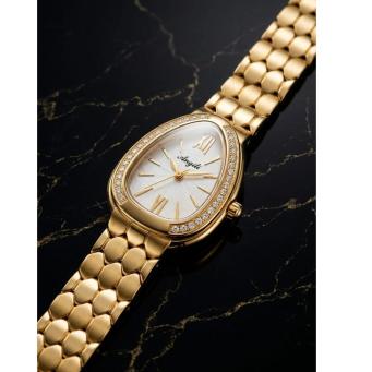 Imperial Oval Crystal Gold Bracelet Watch for Women