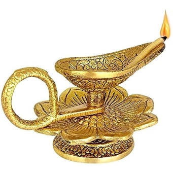 Elegant gold finish metal showpiece for shelves, tables, and display