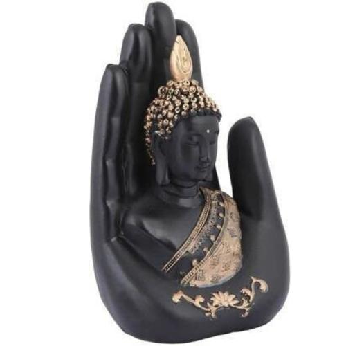 Decorative Polyresin Buddha Showpiece – Black & Gold