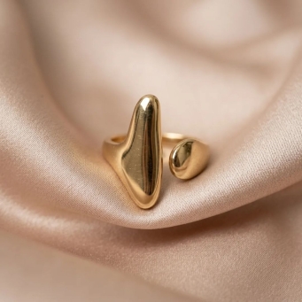 Wrap ring free size with modern artistic design for women