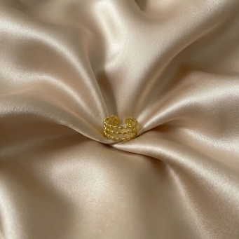 Beaded ring for women with elegant layered design