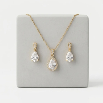 Pendant set with matching earrings for women and girls