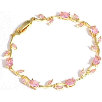 Elegant pink and gold viral tulip bracelet for women with premium finish