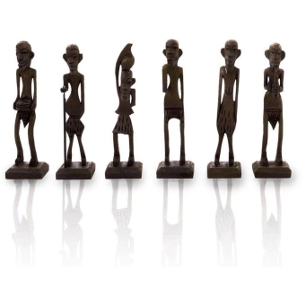 Statue Set Showpiece- African Tribal Zulu Men
