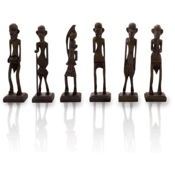 Statue Set Showpiece- African Tribal Zulu Men