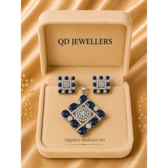 Azure Crown Pendant Set &ndash; Royal Crystal