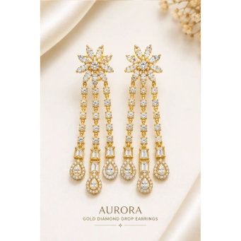 Crystal drop earrings- Floral