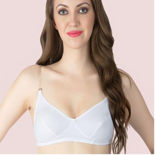 Classic White Bra with Transparent Straps
